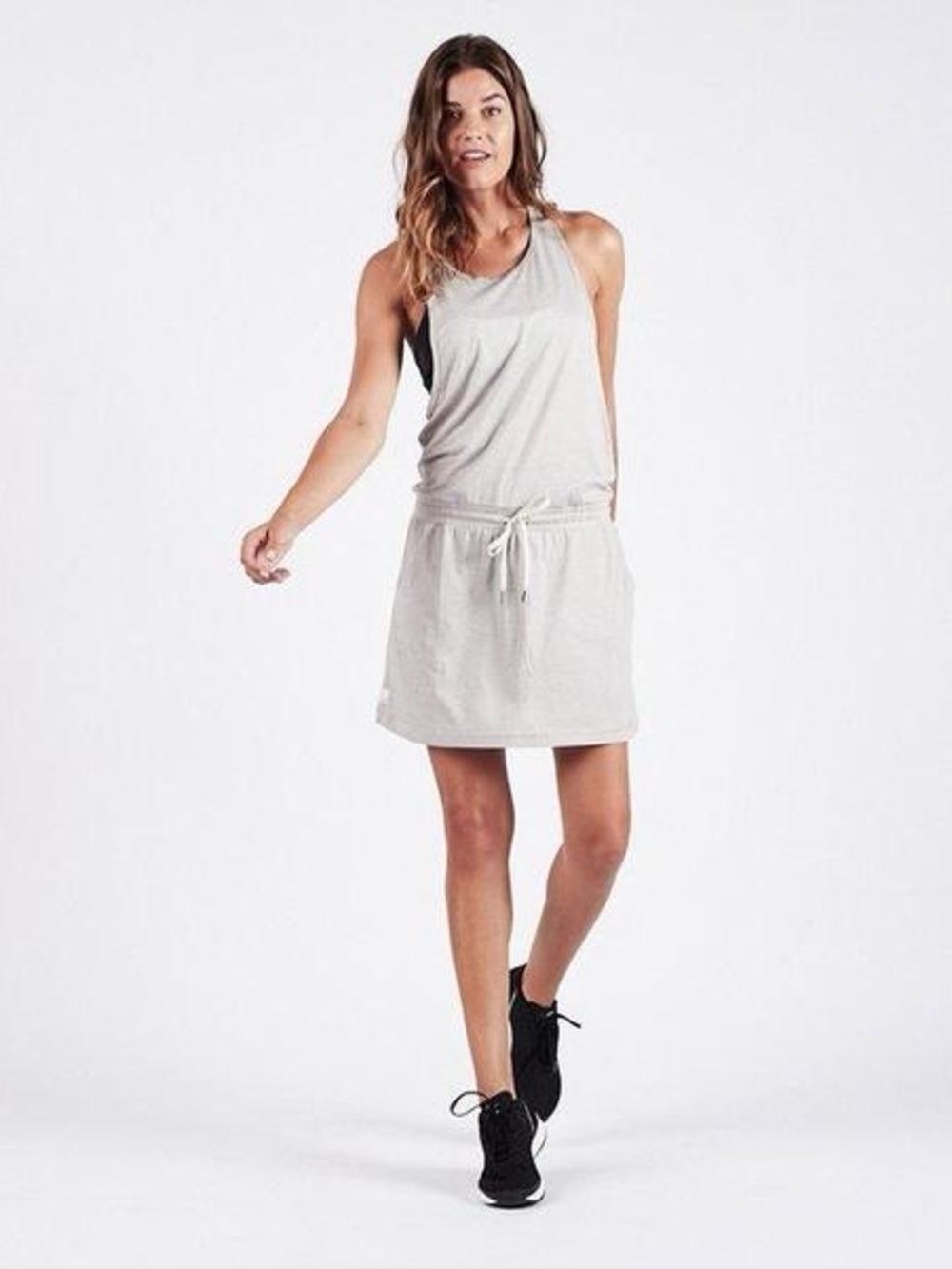 Vuori SOL TANK DRESS - LIGHT HEATHER GREY S